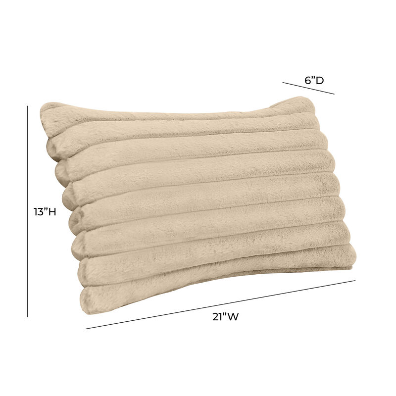 Furry Taupe Vegan Fur Rectangular Accent Pillow
