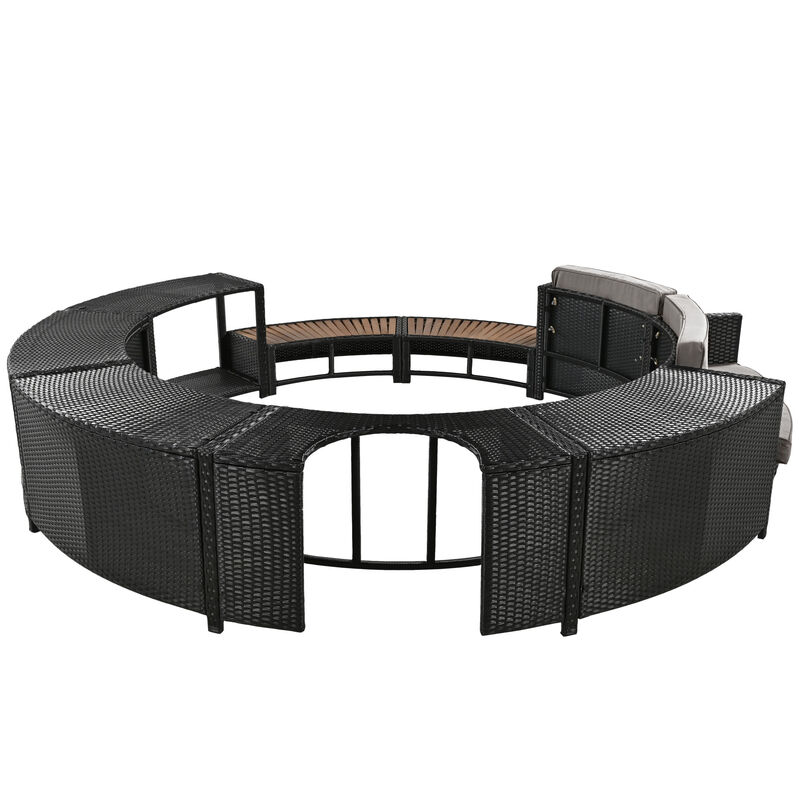 Merax Spa Frame Patio Rattan Sofa Set