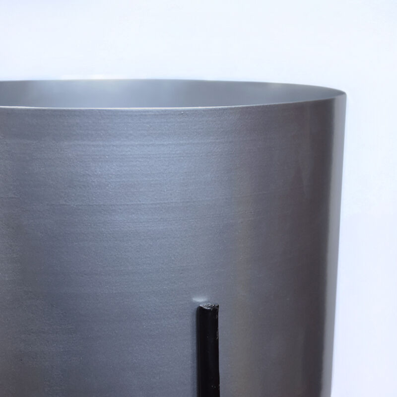 Handmade 100% Iron Round Modern Silver Coated Color 4.2 x 8 x 8 Inches Planters Pot 1014 BBH Homes