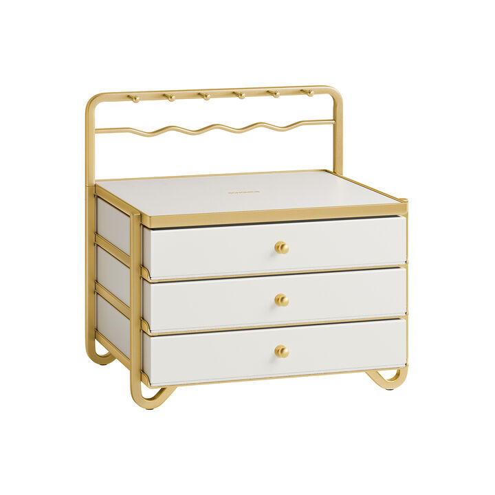 3-Tier Jewelry Box with Drawers for Organized Storage