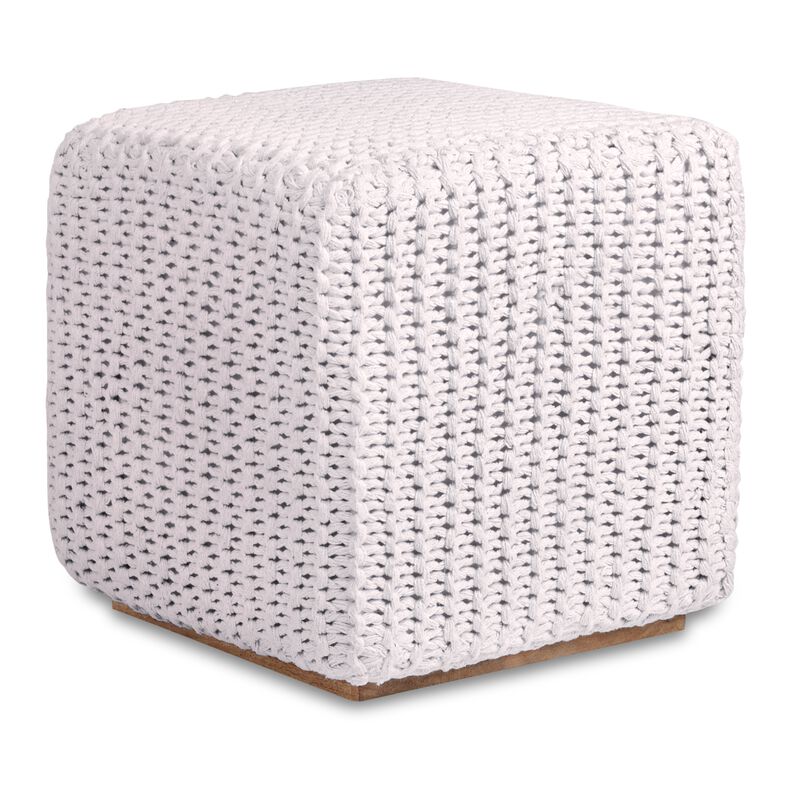 Loft Lyfe Joana Cotton Yarn 3-in-1 Pouf/Ottoman/End Table