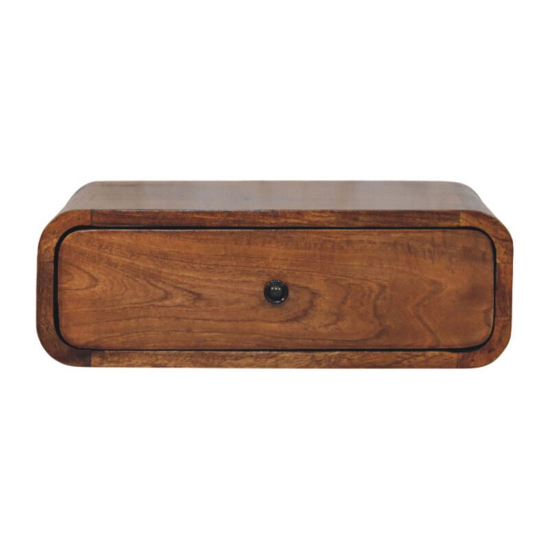 Artisan Furniture Solid Wood Avora Wall-Mounted Honey Caramel 1 Drawer Nightstand