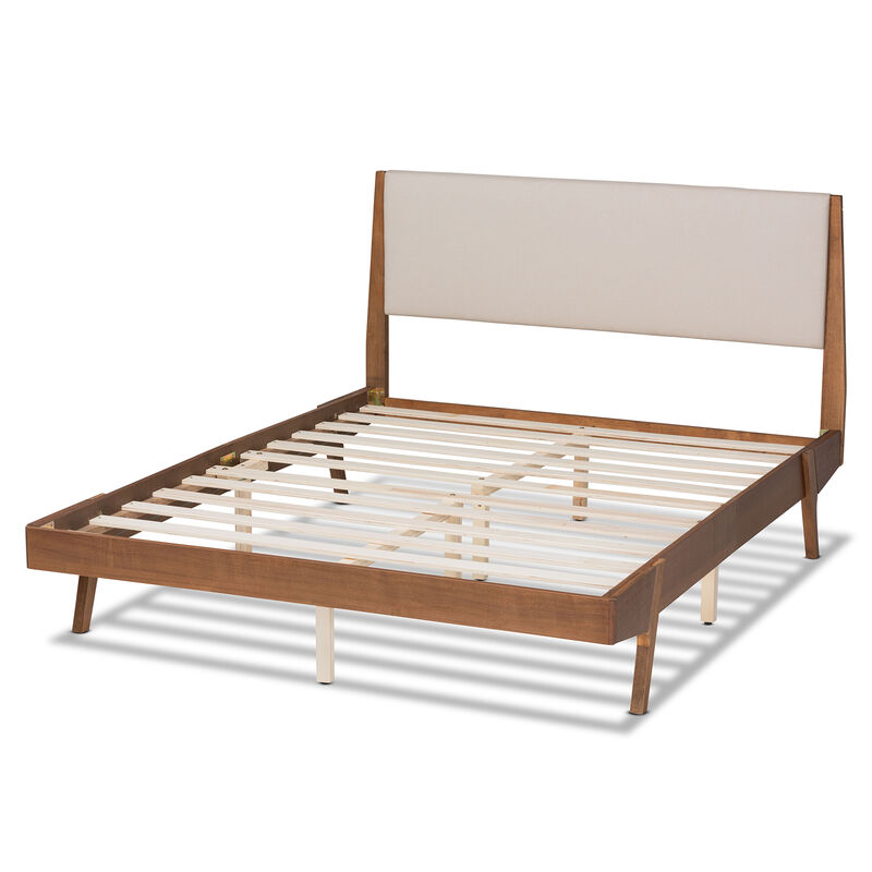 Baxton Studio Senna Beige Fabric Upholstered King Size Platform Bed