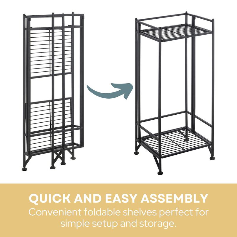 Convenience Concepts Xtra Storage 2 Tier Tall Folding Metal Stand