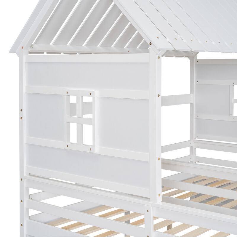 Merax House Platform Beds with Two Drawers