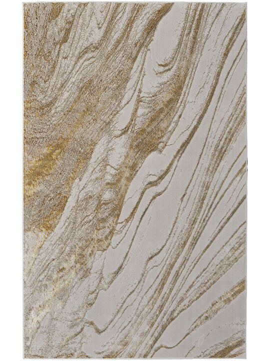 Aura 39LLF 3'11" x 6' Ivory/Taupe/Gold Rug