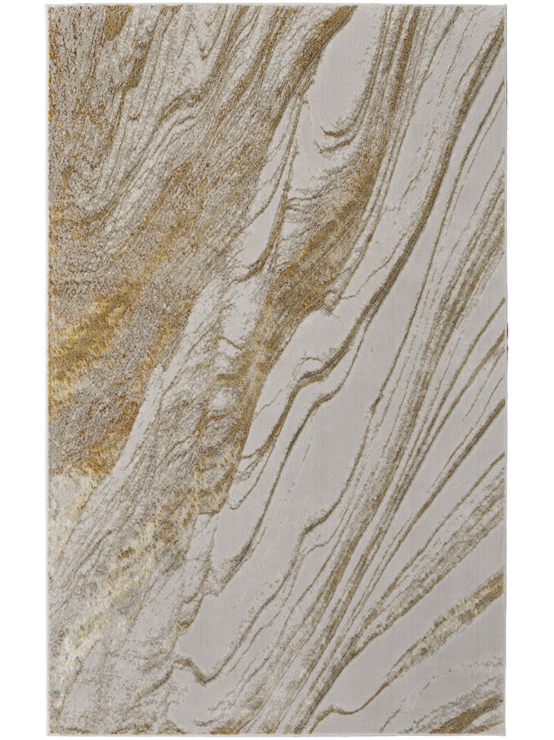 Aura 39LLF 3'11" x 6' Ivory/Taupe/Gold Rug