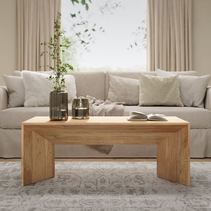 Jofran Lux Solid Wood 48 Modern Angled Coffee Table