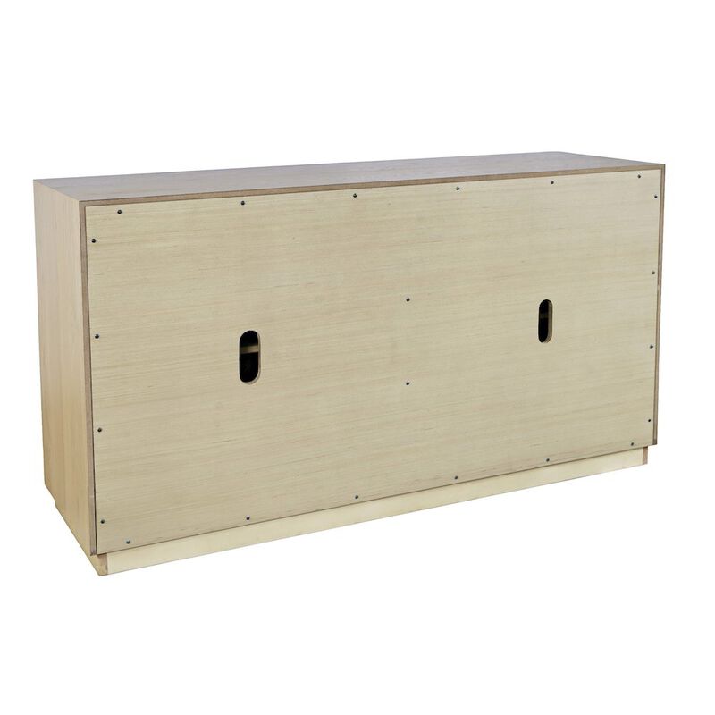 Jofran Maven 60" Mid-Century Modern Fluted Four Door Sideboard Storage Cabinet