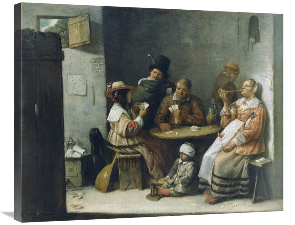 Card Players-Canvas Art-35x28