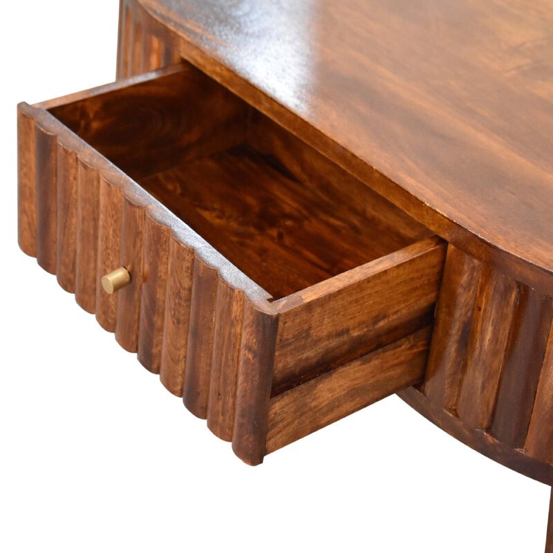 Stripe Chestnut Solid Wood 2 Drawer  Coffee Table
