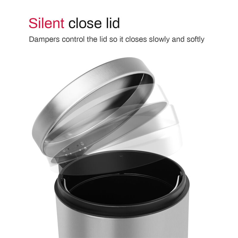 1.32 Gallon Stainless Steel Trash Can.