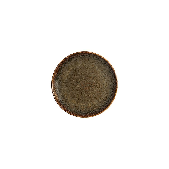 Tierra dia.8.25" Round Brown Porcelain Plate (Set of 4)