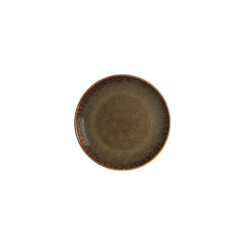 Tierra dia.8.25" Round Brown Porcelain Plate (Set of 4)