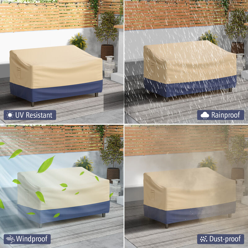 Patio Furniture Cover with Padded Handle and Click-Close Straps