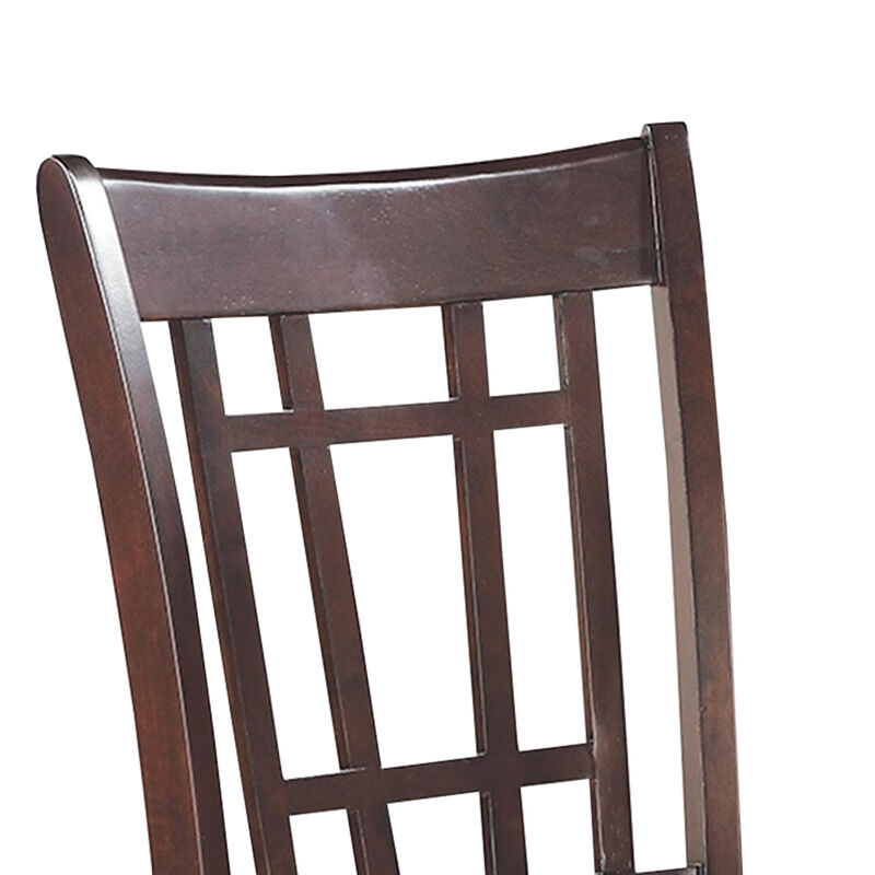 Contemporary Armless Dining Side Chair, Espresso Brown & Black, Set of 2-Benzara