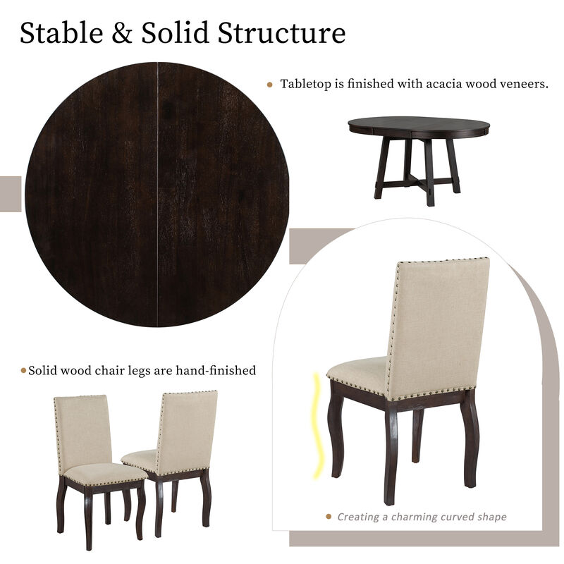 Merax 5-Piece Farmhouse Dining Table Chairs Set
