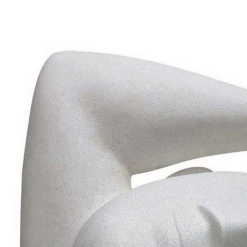 16 Inch Head Figurine Statuette, Contemporary Style White Resin Finish - Benzara