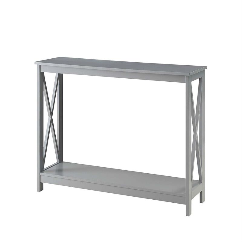 Hivvago Wood Console Sofa Table with Bottom Storage Shelf