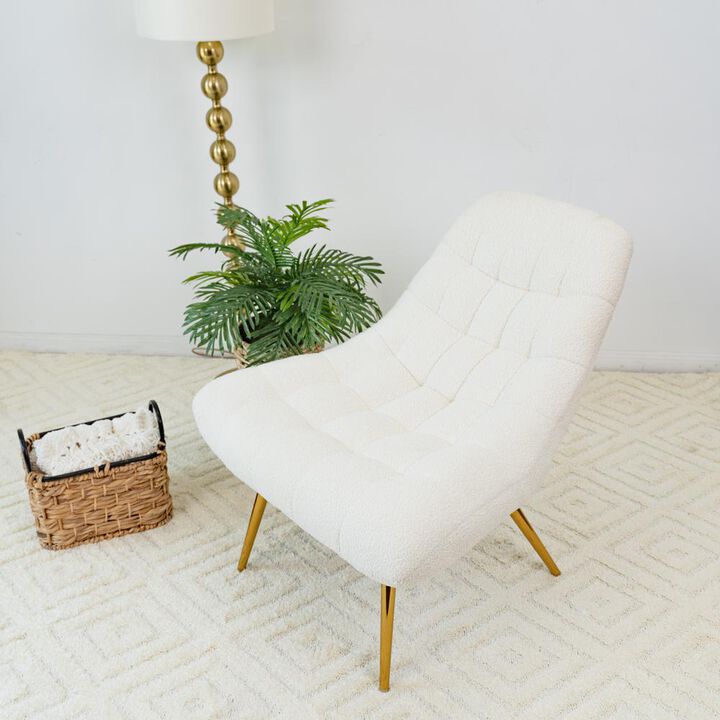 Ashcroft Furniture Co Aubrey French Boucle Lounge Chair