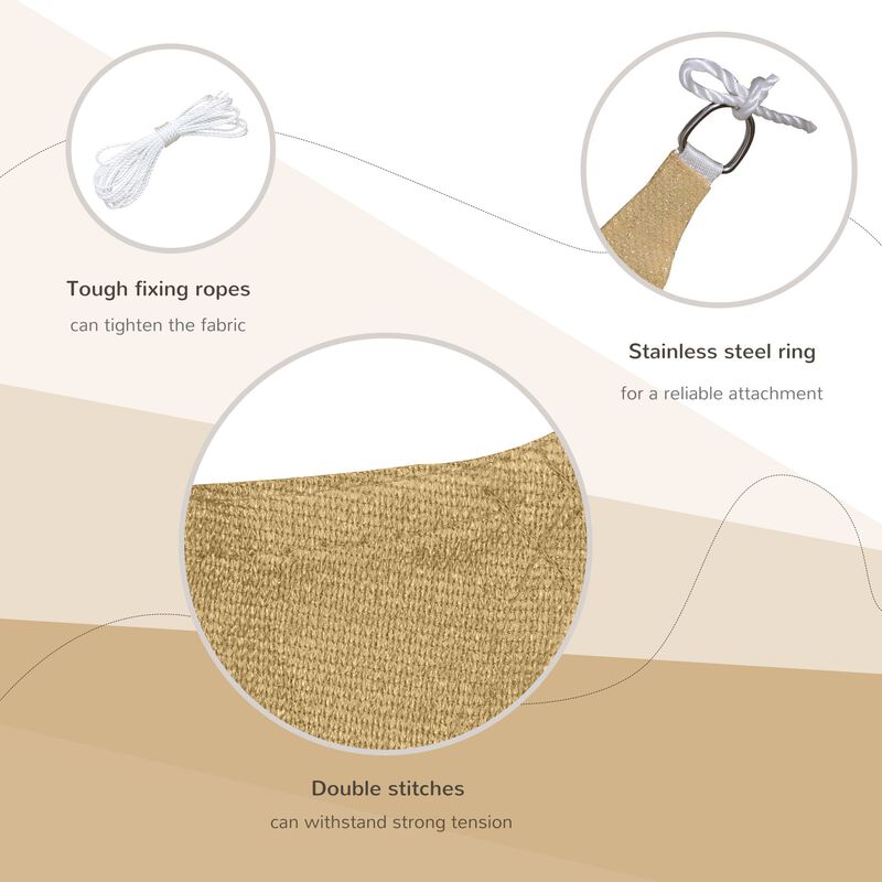 Desert Hue Sun Guard: 20x13ft D-Ring Rectangular Shade Sail for Yards