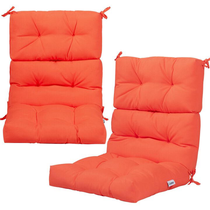 Tufted Patio High Back Chair Cushion with Non-Slip String Ties