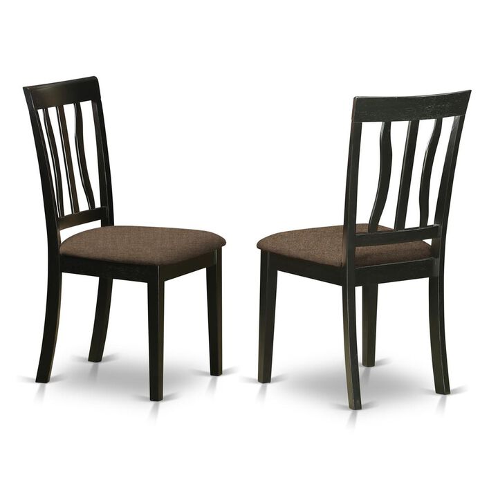 East West Furniture ANC-BLK-C Antique Kitchen Chair Cushion Seat with Black and Cherry Finish