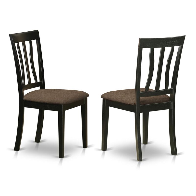 East West Furniture ANC-BLK-C Antique Kitchen Chair Cushion Seat with Black and Cherry Finish