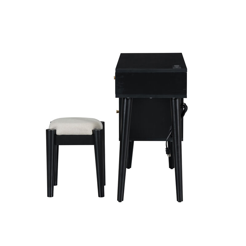 Merax Bohemian Style Makeup Vanity Stool Set