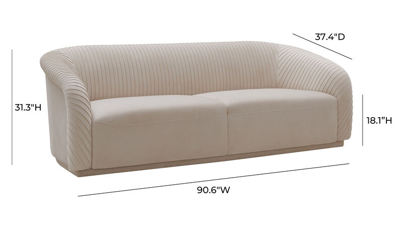Yara Pleated Velvet Sofa