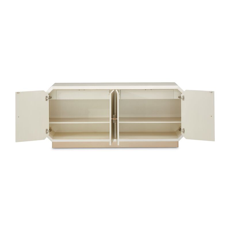 Michael Amini La Rachelle Sideboard with Mirror - Medium Champagne