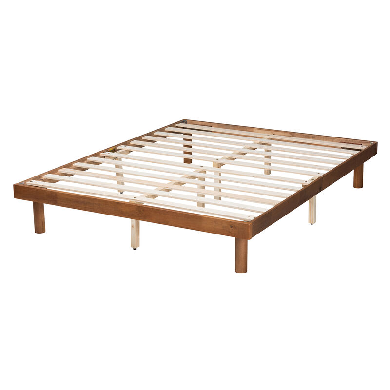 Baxton Studio Winston Modern Walnut Brown Finished Wood Full Size Platform Bed frame