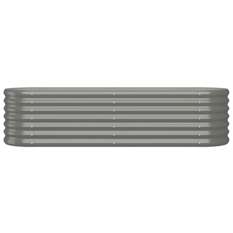 vidaXL Garden Raised Bed Powder-coated Steel 59.8"x15.7"x14.2" Gray