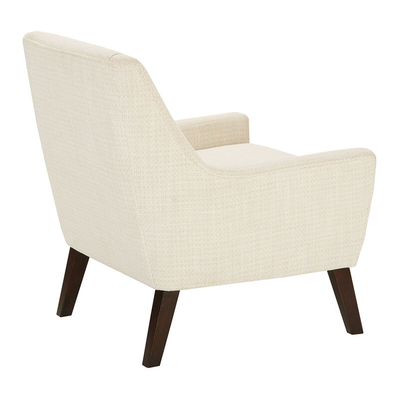 Gracie Mills Barker Morocco Wood Finish Accent Chair with Cream Fabric