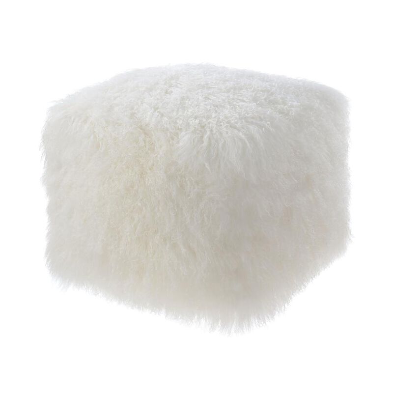 Belen Kox Luxurious Tibetan Sheep Fur Pouf, Belen Kox