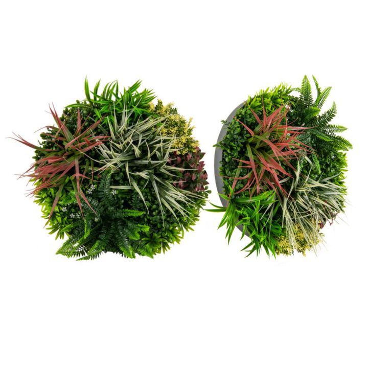 Hivvago 2 Pack Square Framed Artificial Foliage Wall Art