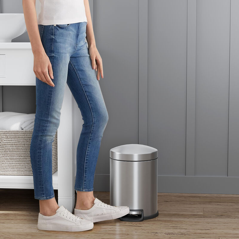 1.32 Gallon Stainless Steel Trash Can.