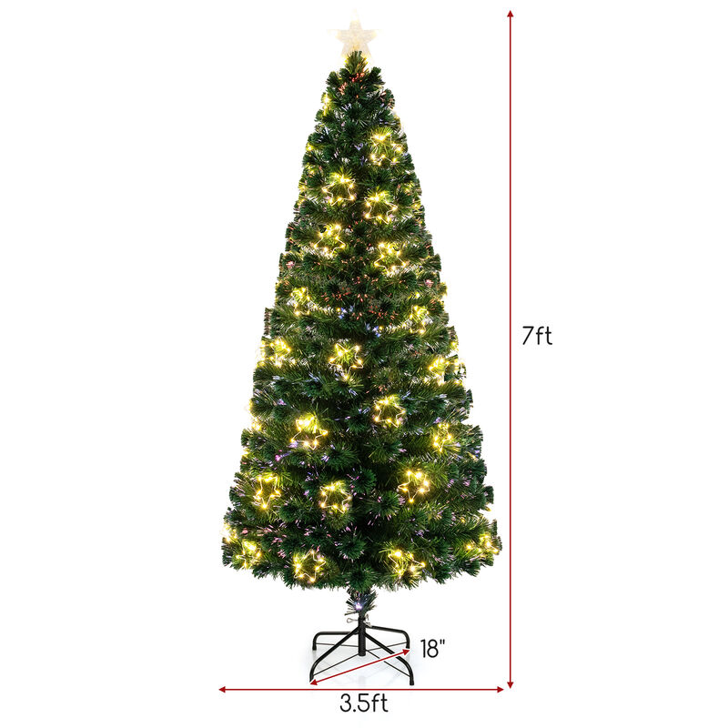 Pre-Lit Artificial Xmas Tree with Top Star and Branch Tips