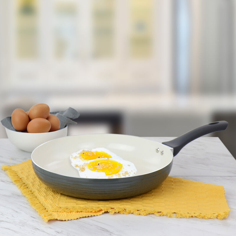 Oster Ridge Valley 12 Inch Aluminum Nonstick Frying Pan in Grey