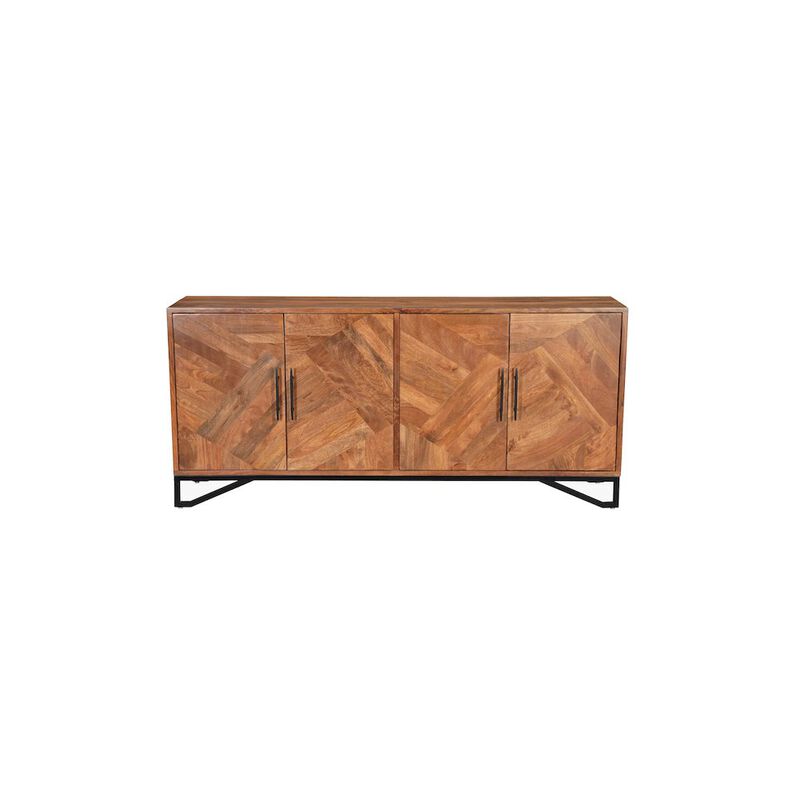 Taran Designs Renith 4-door Geometric Pattern Solid Wood Sideboard