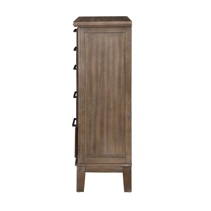 New Classic Furniture Furniture Cagney 5-Drawer Wood Chest in Vintage Brown