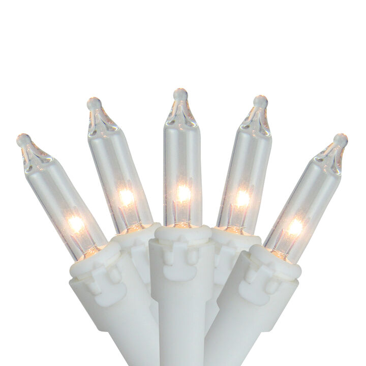 300 Clear Mini Icicle Christmas Lights - 13.5 ft White Wire