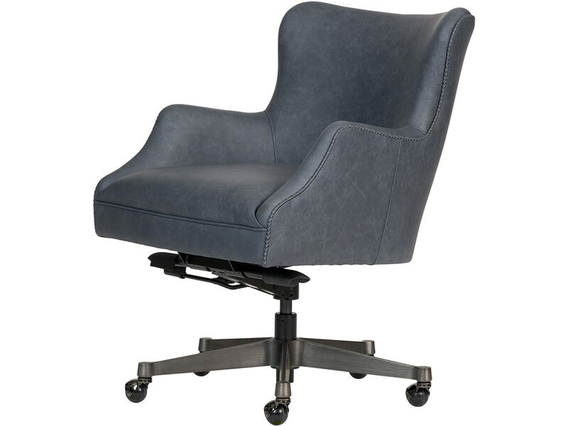 Blake Blue Leather Desk Chair