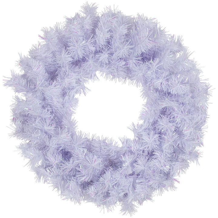 Icy White Iridescent Spruce Artificial Christmas Wreath - 18-Inch  Unlit