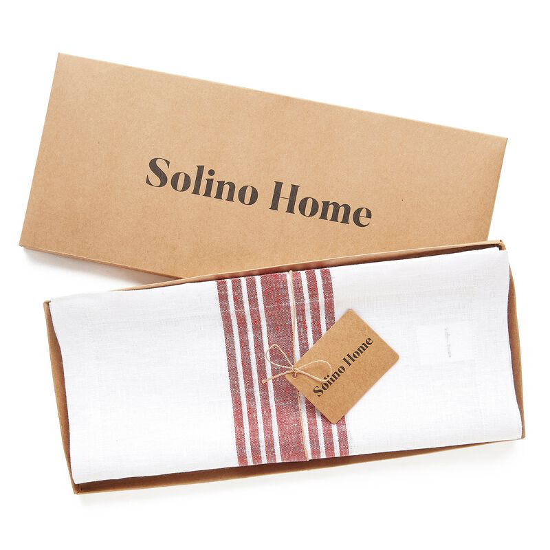 Solino Home 100% Pure Linen Table Runner | Farmhouse