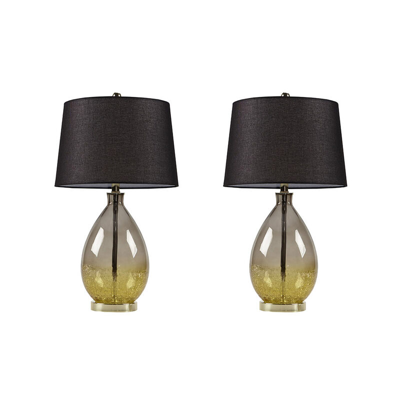 Gracie Mills Serrano Set of 2 Glass Table Lamps