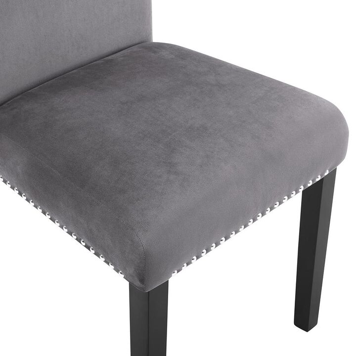 New Classic Furniture Celeste Gray Wood Upholstered Dining Chair (Set of 6)