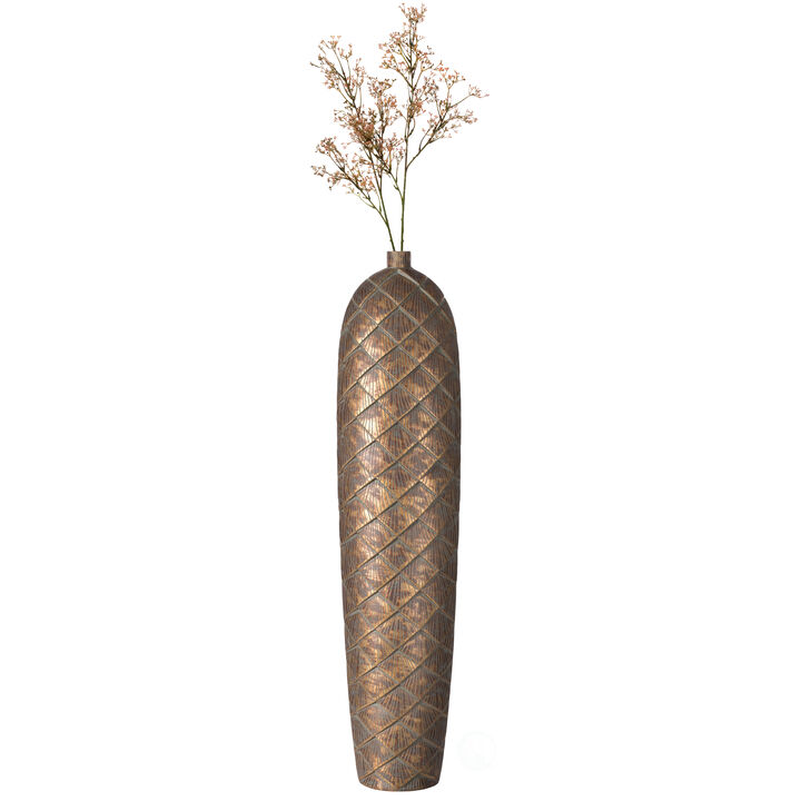 37-Inch-Tall Cylinder Antique Style Designed Floor Vase - for Entryway, Dining, or Living Room Decor - Ceramic Rustic - Elegant Home Accent with Vintage Charm, Timeless Appeal, and Distinctive Craftsmanship
