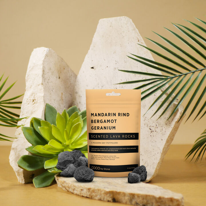 Scented Lava Rocks - Mandarin Rind, Bergamot, Geranium