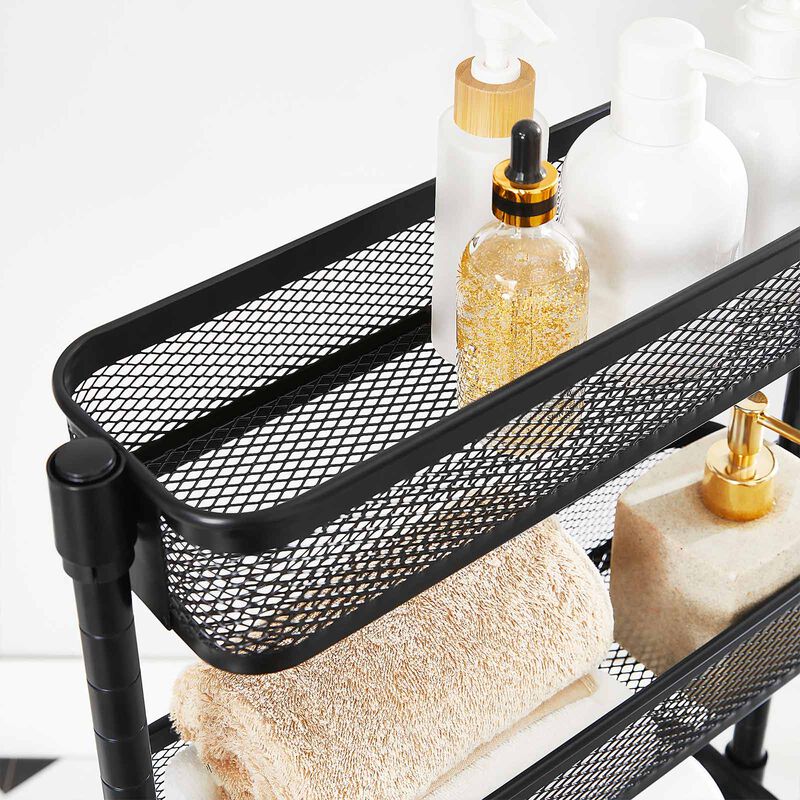 4-Tier Slim Storage Cart - Slide-Out Trolley for Small Spaces, Bathroom, and Kitchen